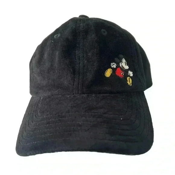 Disney Parks Authentic Original Velvet Black Mickey Mouse Baseball Adult Size - Picture 1 of 3